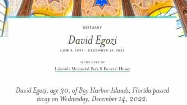 David Egozi Obituary