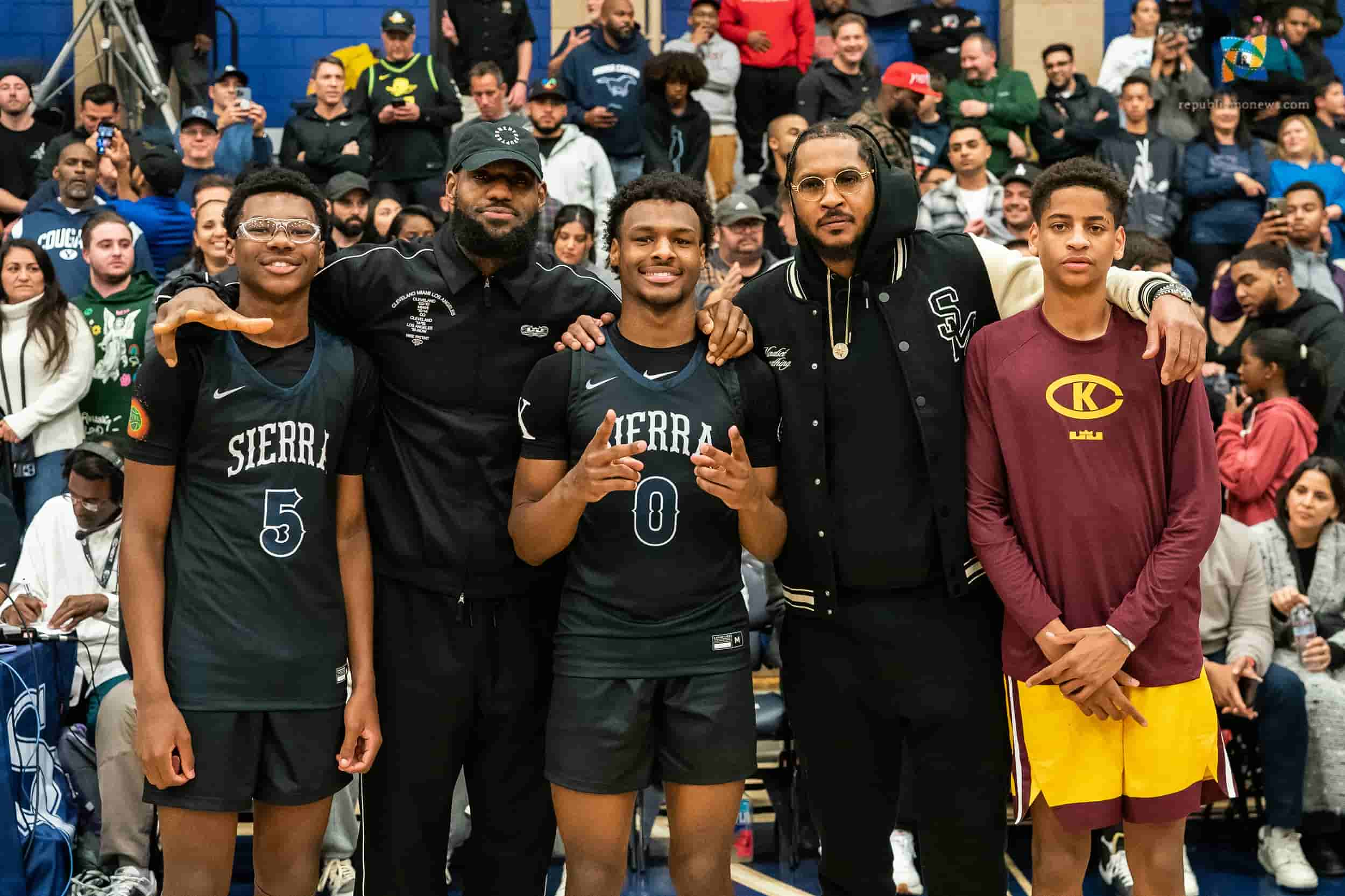 Lebron James and Carmelo Anthony's sons face-off