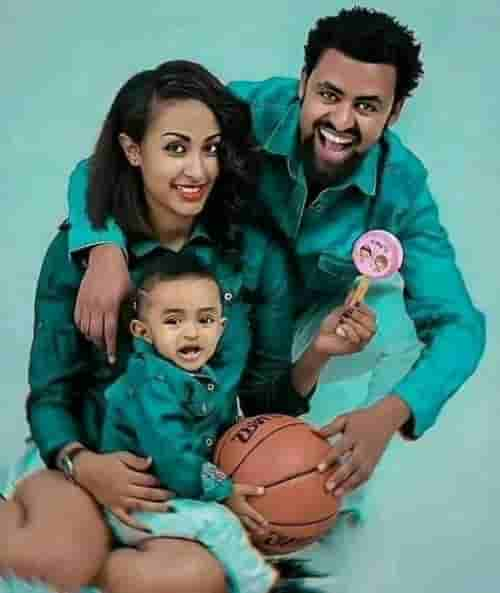 Tariku Birhanu With His Wife & Son