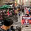 Trump protestors clash with Pro-trump supporters outside the Manhattan courthouse over Trump indictment.